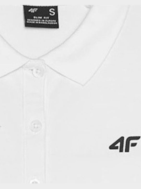 Women's Athletic Polo Blouse Short Sleeve White