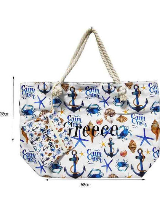 Stoff Strandtasche Blau
