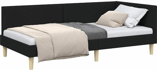 Κρεβάτι Μονό για Στρώμα 90x190cm Μαύρο Κρεβάτι Μονό για Στρώμα 90x190cm Μαύρο