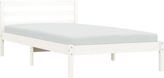 Κρεβάτι Μονό για Στρώμα 75x190cm Λευκό