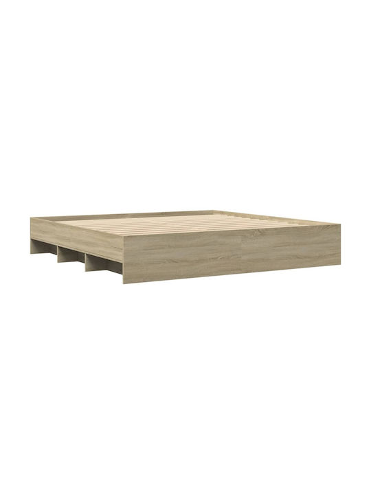 Rama de pat Vidaxl Sonoma Oak 180x200cm Lemn prelucrat 1 piesă Dublu Maro