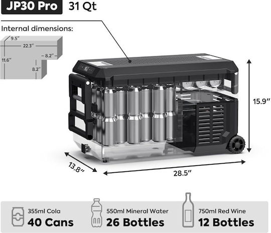 Dream House Portable Fridge 30L 12V / 24V Black