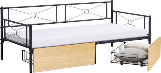 Κρεβάτι Μονό για Στρώμα 90x190cm Μαύρος Κρεβάτι Μονό για Στρώμα 90x190cm Μαύρος