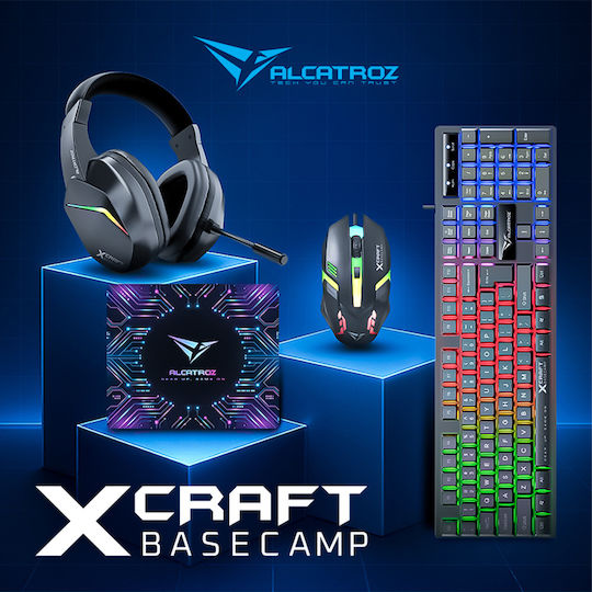 Alcatroz X-Craft Basecamp Gaming Keyboard with RGB Lighting English US