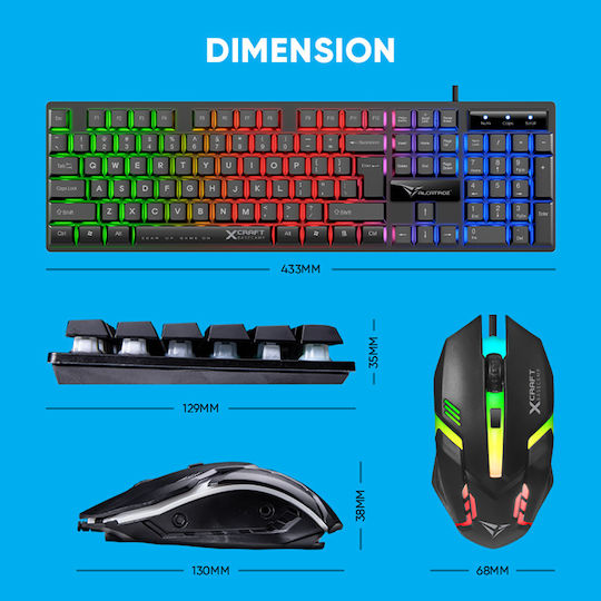 Alcatroz X-Craft Basecamp Gaming Keyboard with RGB Lighting English US