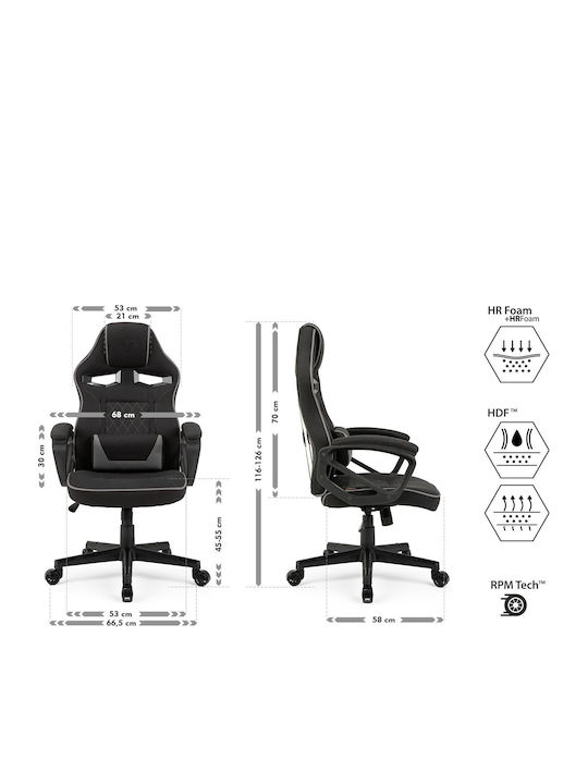 SENSE7 Knight Fabric Gaming Chair Black / Gray