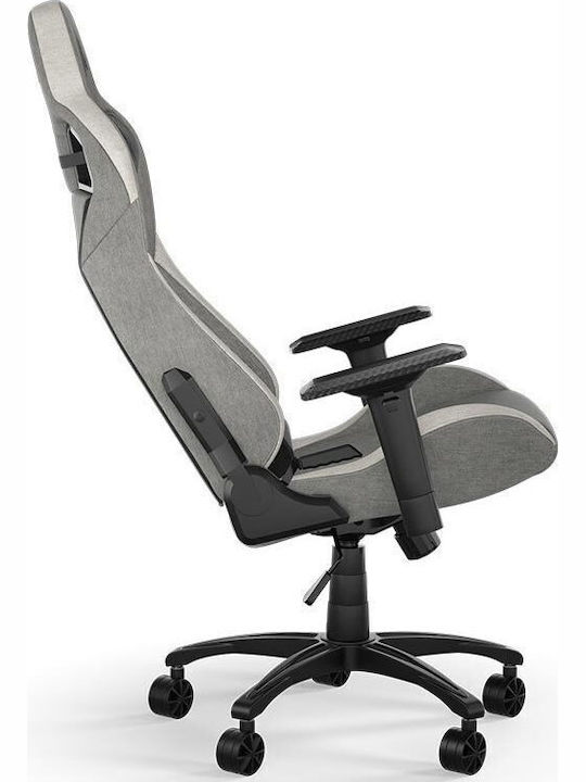 Corsair T3 Rush Fabric (2023) Υφασμάτινη Καρέκλα Gaming με Ρυθμιζόμενα Μπράτσα Γκρι/Λευκό