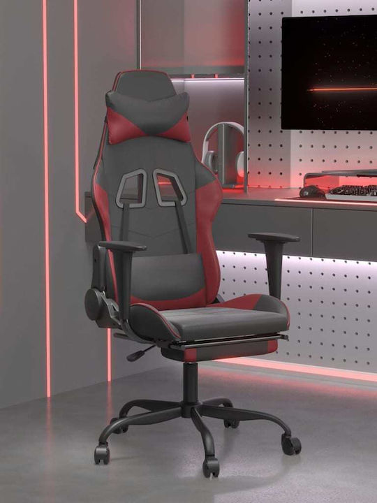 vidaXL 345418 Gaming Stuhl mit Fußstütze Black/Burgundy