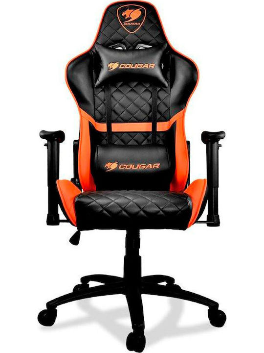 Cougar Armor One Καρέκλα Gaming Δερματίνης με Ρυθμιζόμενα Μπράτσα Πορτοκαλί