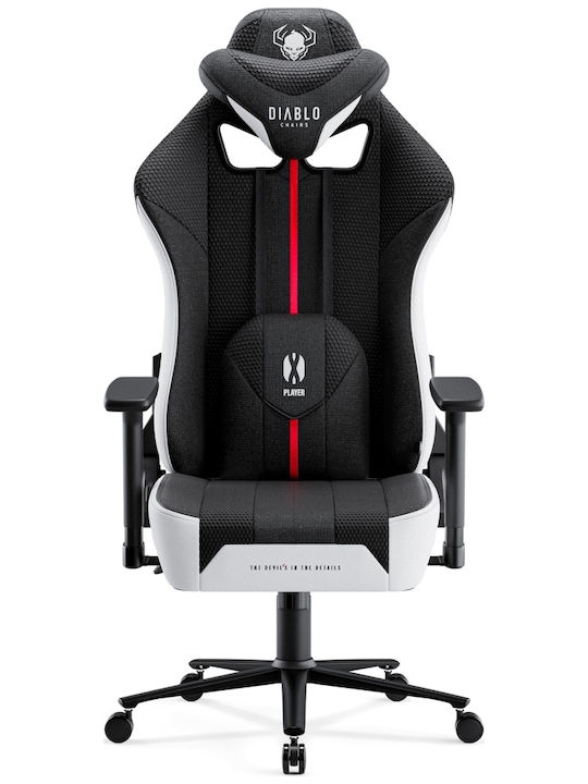 Diablo X-Player 2.0 King Size Καρέκλα Gaming Δερματίνης με Ρυθμιζόμενα Μπράτσα Black/White