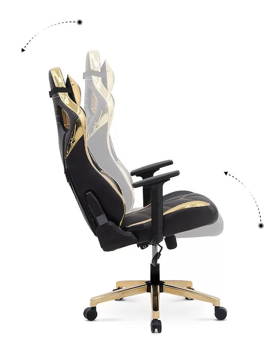 Megapap ZIO Gaming Pro Horografik Καρέκλα Gaming Δερματίνης με Ρυθμιζόμενα Μπράτσα χρυσό - μαύρο