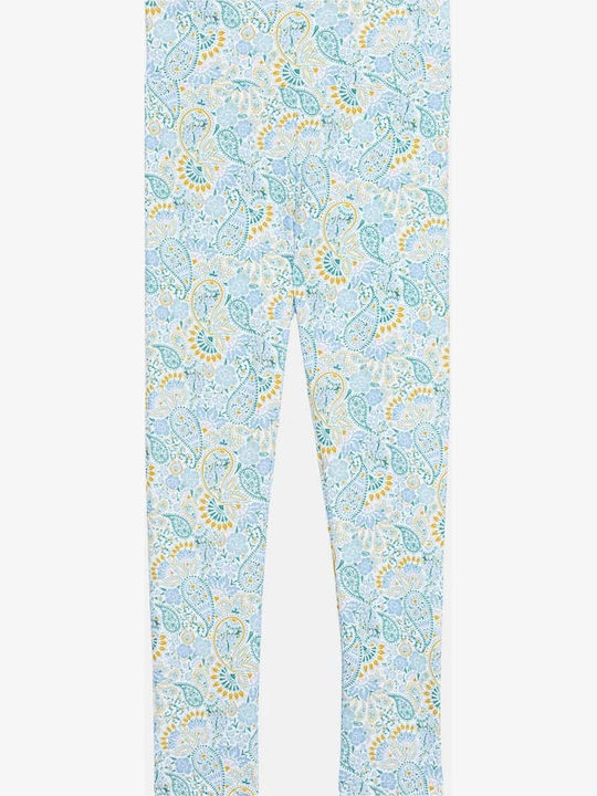 Damen Hochgeschnittenes Stoff Capri Hose Hellblau