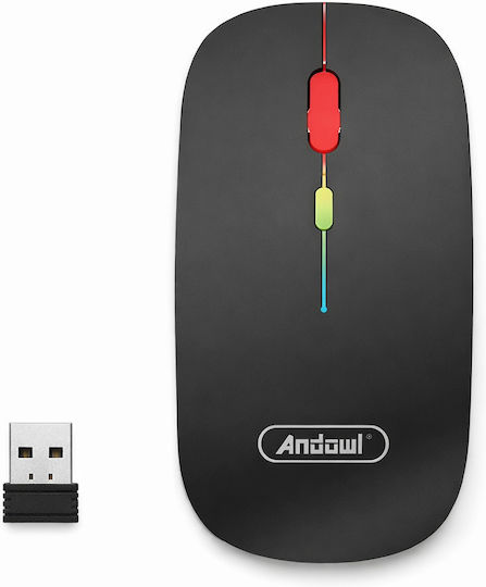 Andowl QM169 Kabellos Ergonomisch Maus für Linkshänder Schwarz