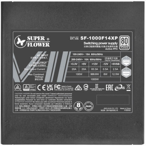 Super Flower Leadex VII PRO Platinum 1000W Schwarz Computer-Netzteil Vollständig modular 80 Plus Platin