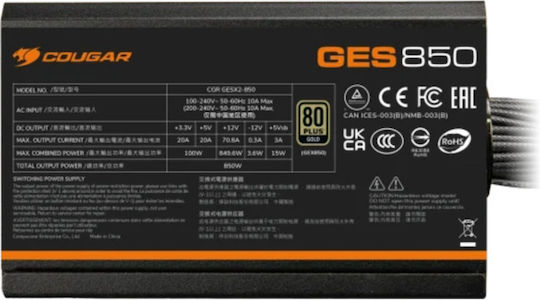 Cougar GES 850W Negru Sursă De Alimentare Complet Cu Fir 80 Plus Gold
