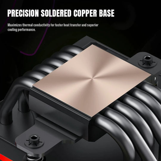 GameMax Sigma 620 LCD CPU Cooler Dual Fan for Socket AM4 AM5 1200 1700 with ARGB Lighting