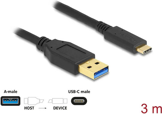 DeLock DeLock USB Typ-C Kabel USB 3.2 männlich - USB-A Schwarz 3m 84006