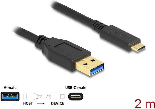 DeLock DeLock USB Typ-C Kabel USB 3.2 männlich - USB-A Schwarz 2m 84004