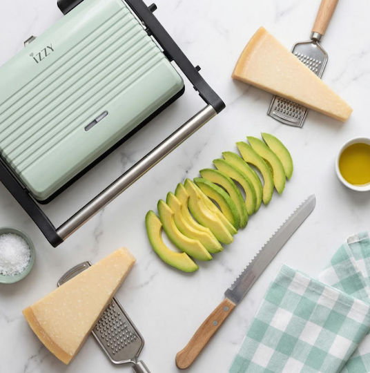 Izzy Vintage Panini IZ-2025 Sandwich Maker for 2 Sandwiches 1000W Green