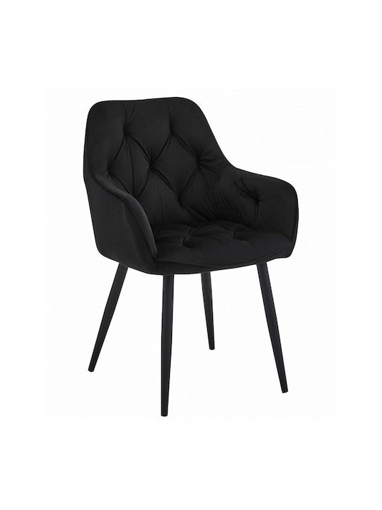 Scaune Bucătărie Catifelate Negre 1buc 56x62x83.5buc