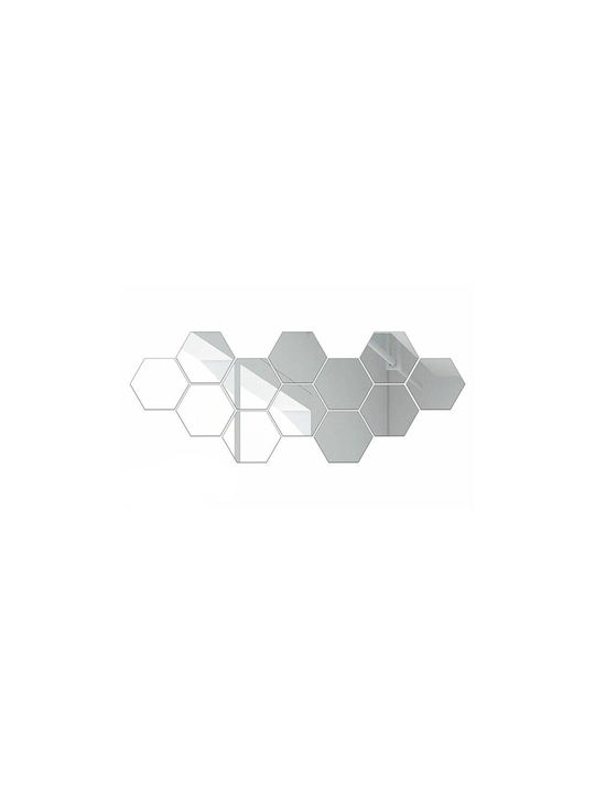 Καθρέπτης Τοίχου με Ασημί Πλαίσιο 15.5x17.5cm 12τμχ