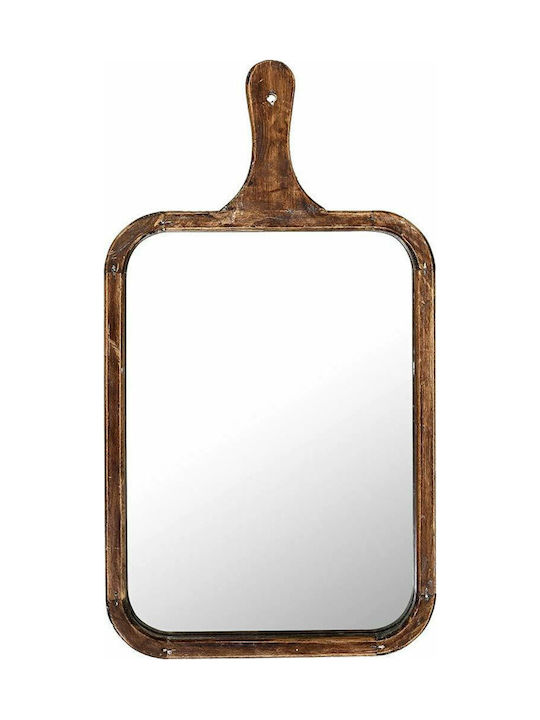 Espiel Wandspiegel mit Braun Hölzernes Rahmen 48.5x26cm 1Stück