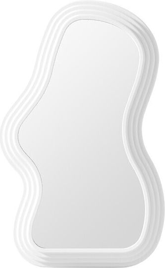 Asymmetrischer Weißer Wandspiegel 40,3x26cm