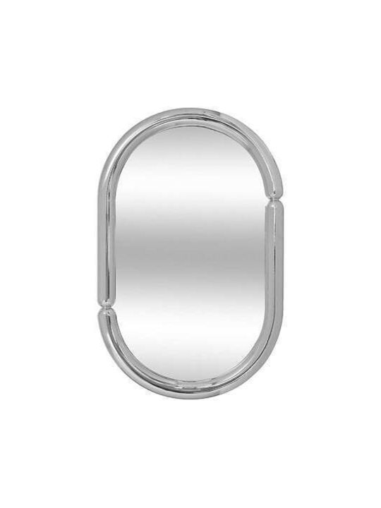 Atmosphera Micaela Wandspiegel Oval mit Silber Kunststoff Rahmen 55x35cm