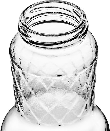 Kadax Glass Water Bottle With Screw Lid Transparent 1000ml