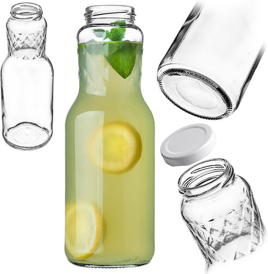 Kadax Kadax Glas Wasserflasche mit Schraubdeckel Transparent 1000ml