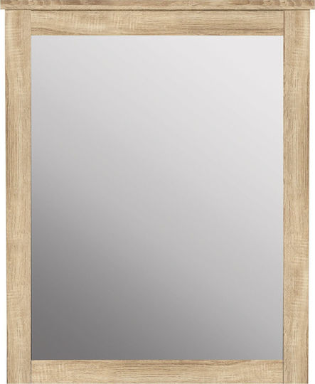 HomeMarkt Rosemary Wandspiegel mit Braun Hölzernes Rahmen 93x72cm 1Stück