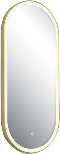 Zambelis Lights 25386 Wall Mirror Oval Yellow & LED Lighting 90x40cm Zambelis Lights 25386 Wall Mirror Oval Yellow & LED Lighting 90x40cm