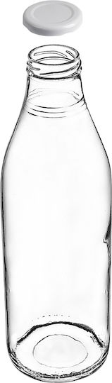 Kadax Glass Water Bottle With Screw Lid Transparent 1000ml 5 Pieces