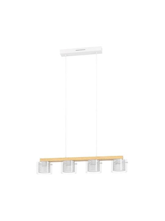 Eglo Κρεμαστό Φωτιστικό Λευκό LED Ράγα 88x15x110εκ.