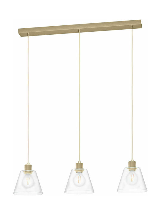 Eglo Copley Pendant Light Gold Rail with Socket E27 90x110cm