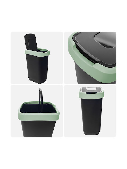 Kadax Coș de Gunoi Plastic Negru 25l