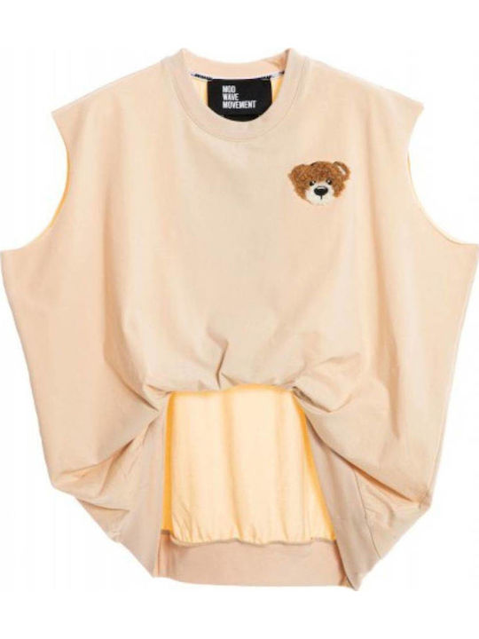 Women's Sleeveless Beige Blouse