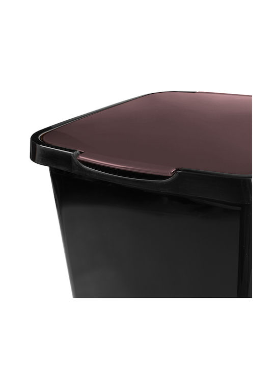 Kadax Coș de Gunoi Plastic cu Pedală Maro 45l