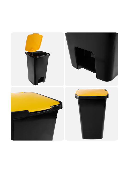 Kadax Coș de Gunoi Plastic cu Pedală Galben 45l