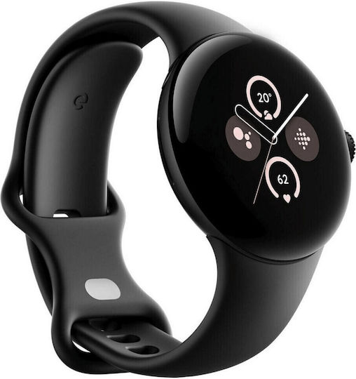 Google Pixel Watch 2 LTE Aluminium 41mm με eSIM και Παλμογράφο (Matte Black / Obsidian Active Band)