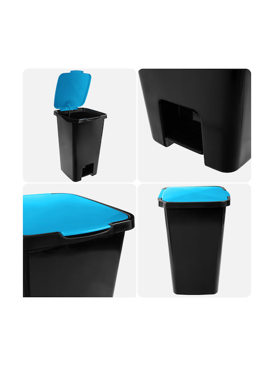 Kadax Plastic Waste Bin with Pedal Blue 45lt