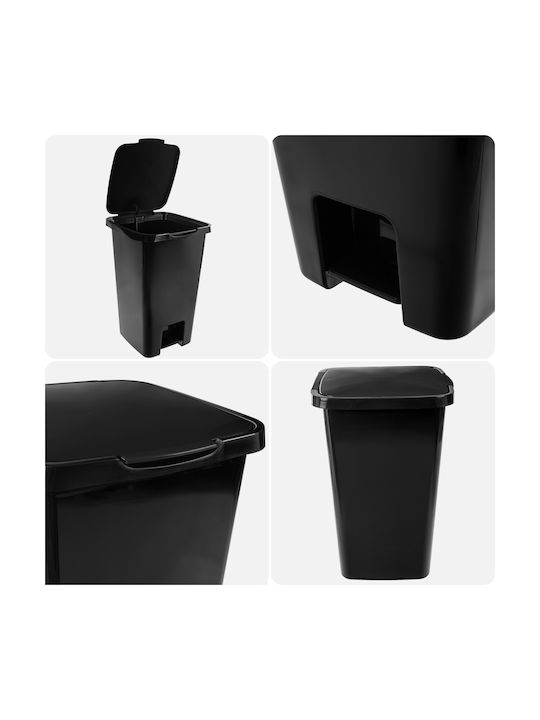 Kadax Kadax Kunststoff Mülleimer mit Pedal Schwarze 45lt