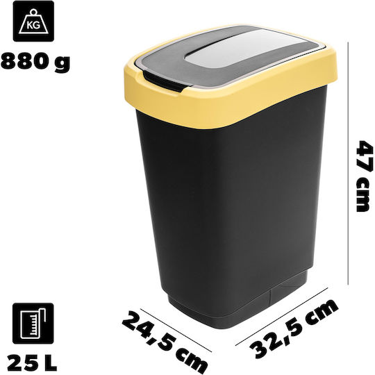 Kadax Plastic Black Waste Bin 25lt