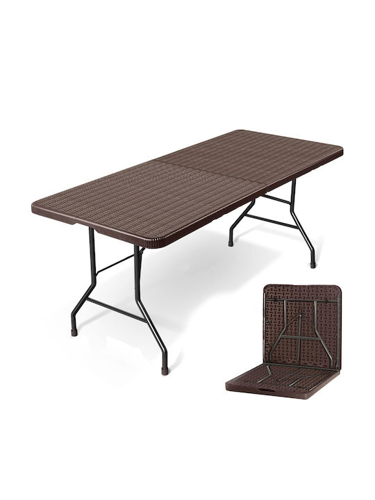 Tisch Zusammenklappbar Braun 180x70x74cm