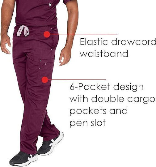 Barco Male Medical Pants Burgundy