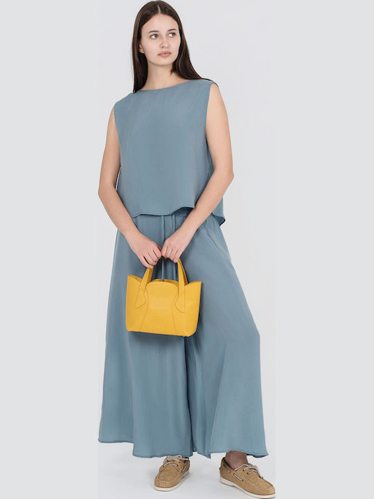 Γυναικείο Crop Top Αμάνικο Dusty Blue