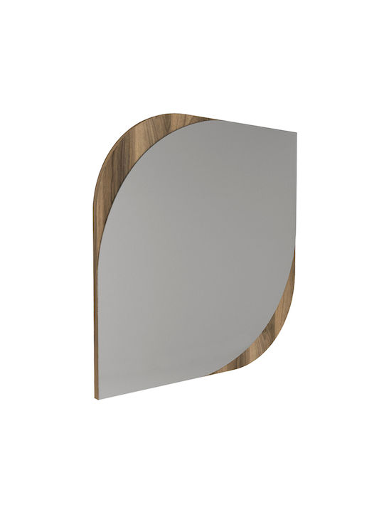 Megapap Lava Wall Mirror with Brown Wooden Frame 70x70cm 1pcs