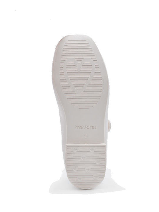 Kids Ballerinas with Hoop & Loop Closure White