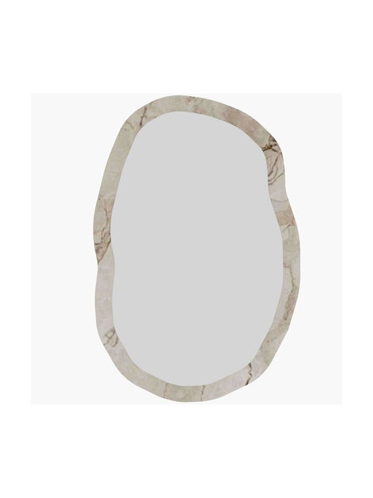 Wall Mirror Lossa 116sam1209 52x2.2x86cm Marble Effect Beige Hanah Home MDF