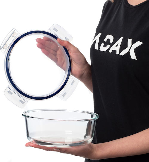 Kadax Σετ Γυάλινα Δοχεία Φαγητού Διάφανα 4τμχ